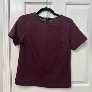 Ann Taylor leather trim top